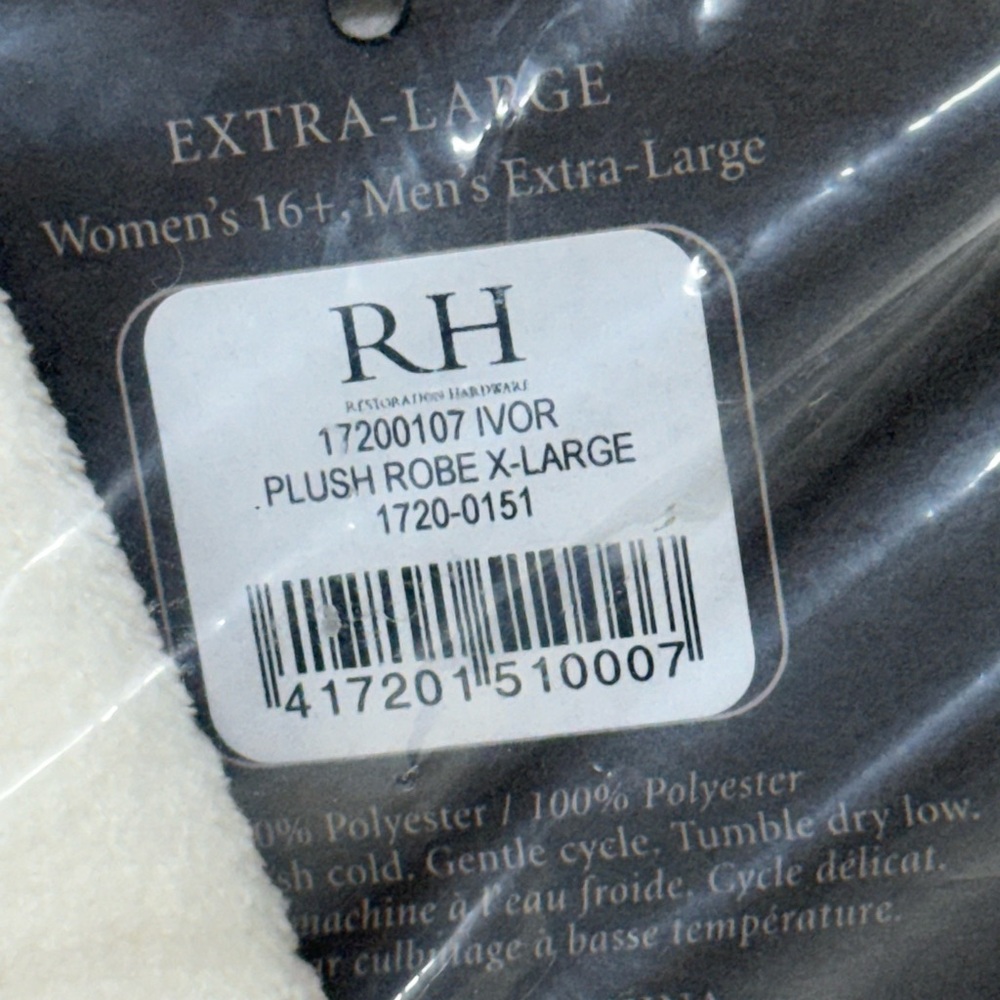 RESTORATION HARDWARE PLUSH BATH ROBE SIZE XL - Picture 2 of 2